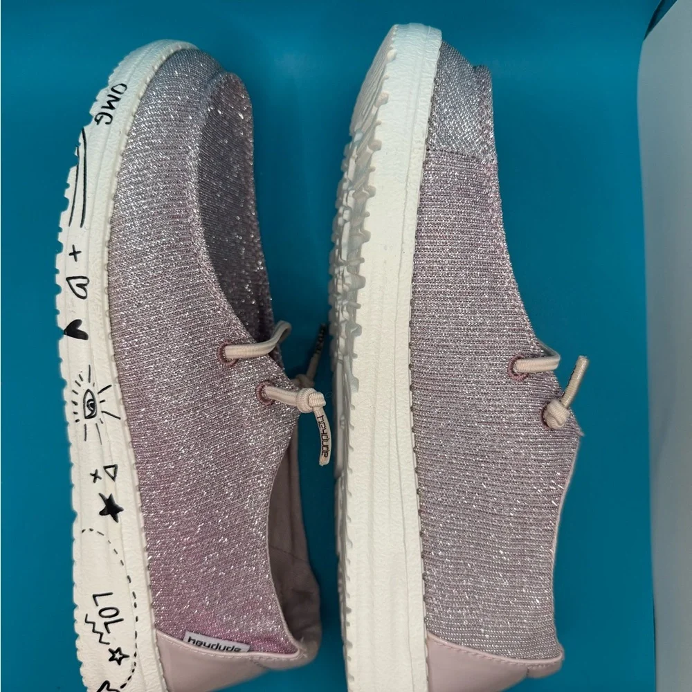 Hey Dude Kids Glitter Moccasins - Pink